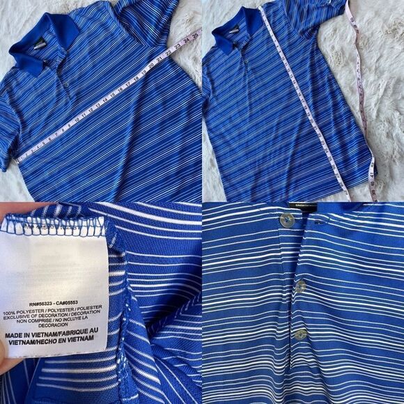 Nike Golf Dri Fit Men’s Polo Short Sleeve Collared Striped Athletic Shirt size L - Picture 10 of 10